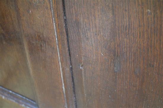A four panel oak and elm linen chest W.148cm